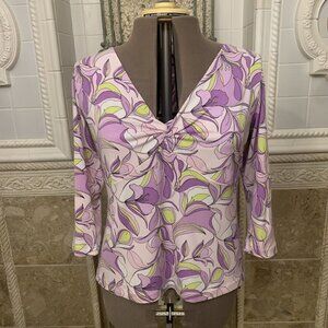 MIXIT. Size 1X. USA. Woman's Stretch Pullover 3/4 Sleeve Top. B51